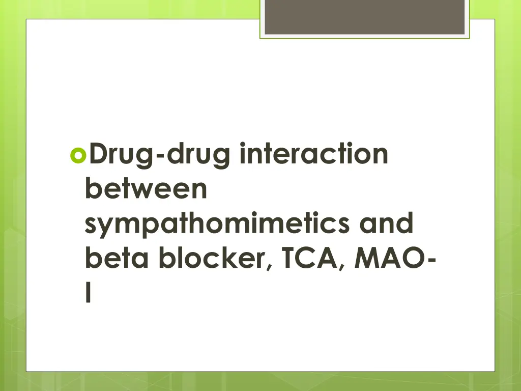 drug drug interaction between sympathomimetics