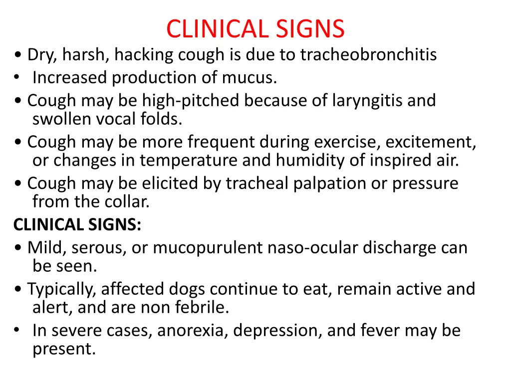 clinical signs