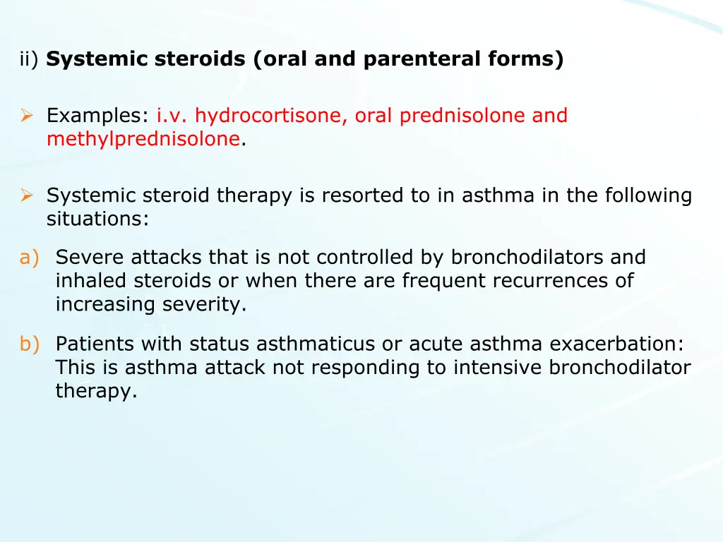 ii systemic steroids oral and parenteral forms