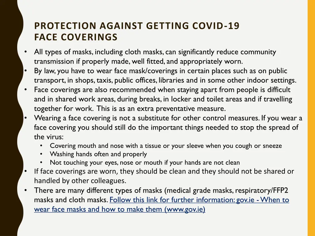 protection against getting covid 19 face coverings