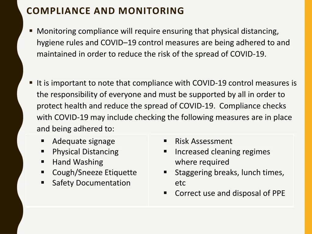 compliance and monitoring