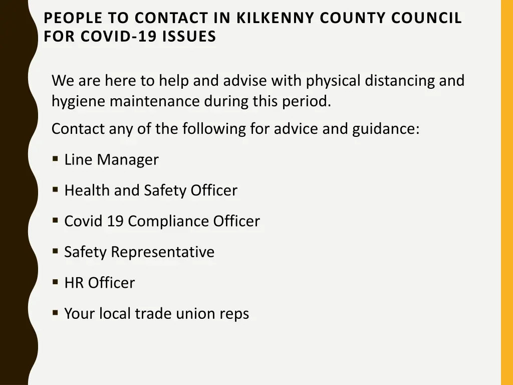 people to contact in kilkenny county council