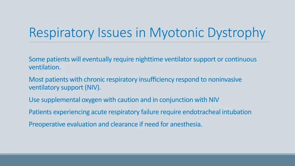 respiratory issues in myotonic dystrophy 1