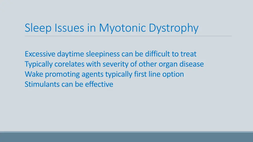 sleep issues in myotonic dystrophy 2