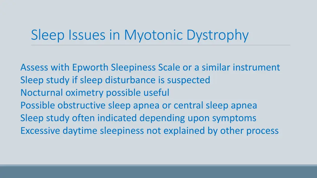 sleep issues in myotonic dystrophy