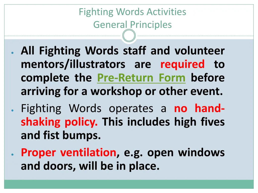 fighting words activities general principles