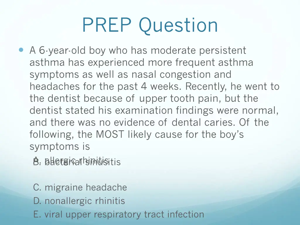 prep question