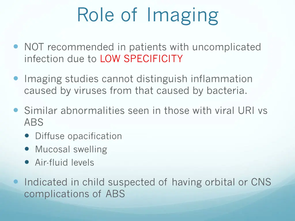 role of imaging