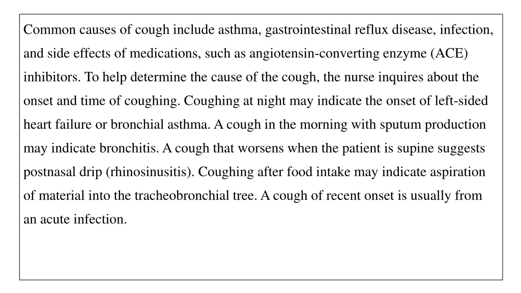 common causes of cough include asthma