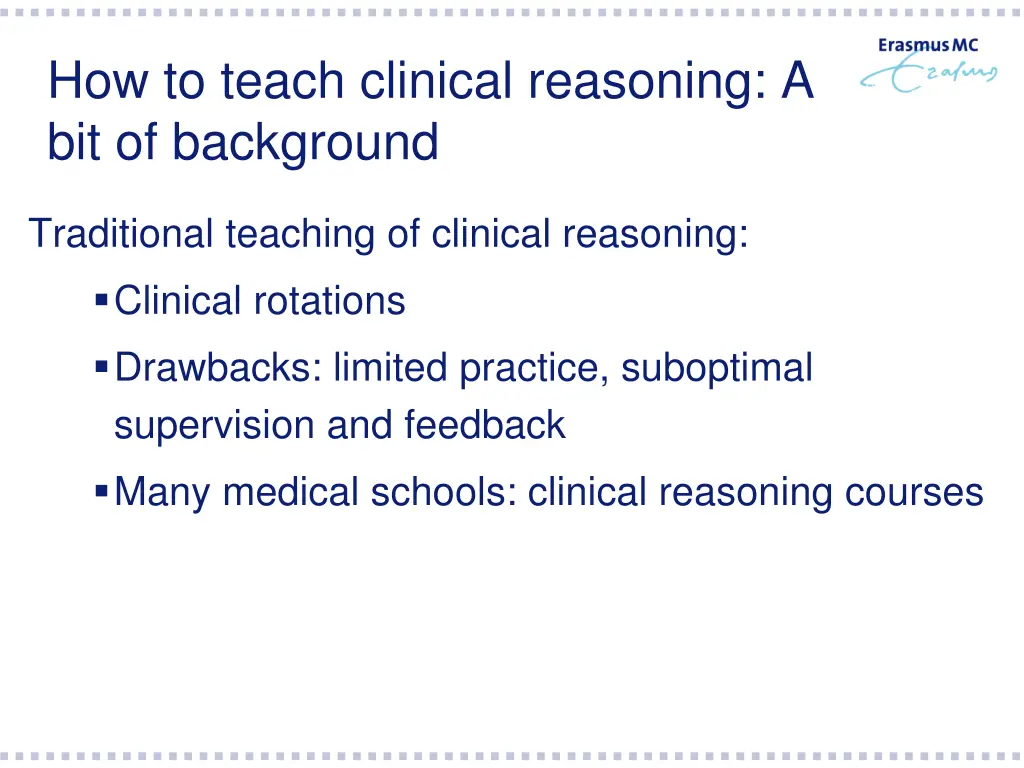 how to teach clinical reasoning