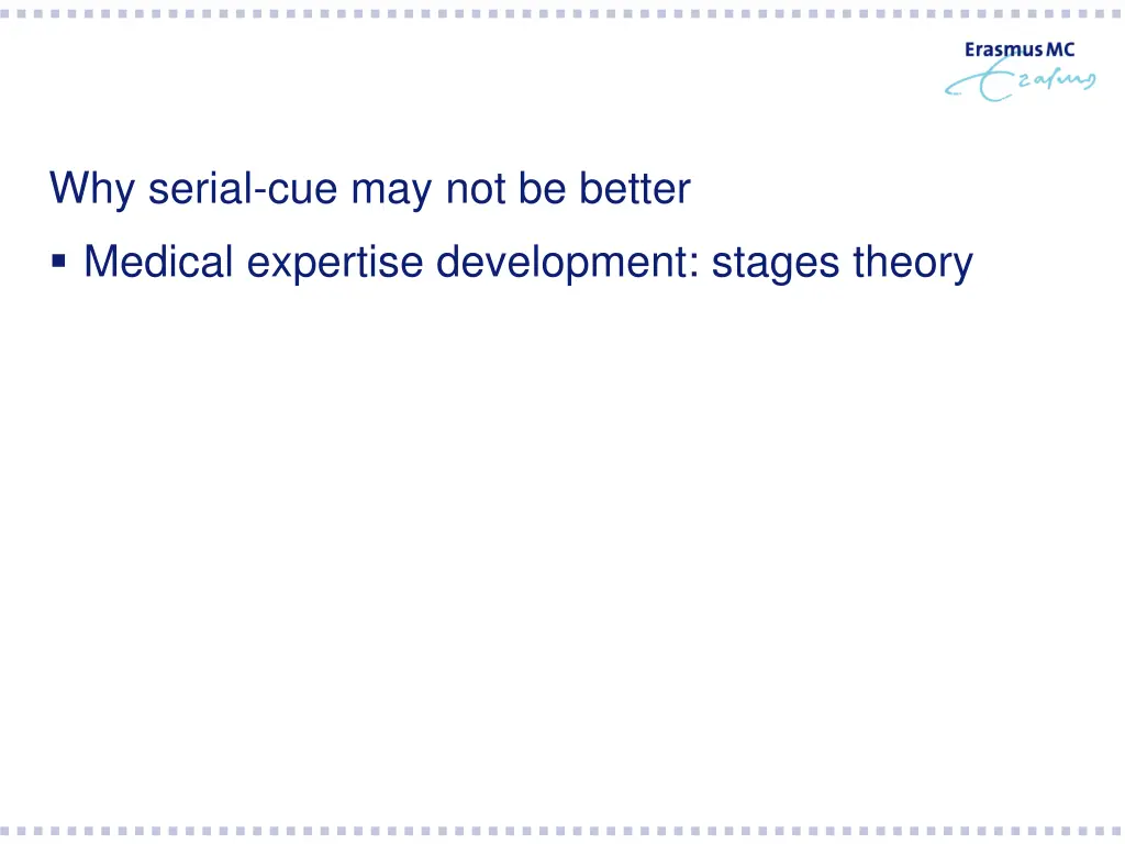 why serial cue may not be better