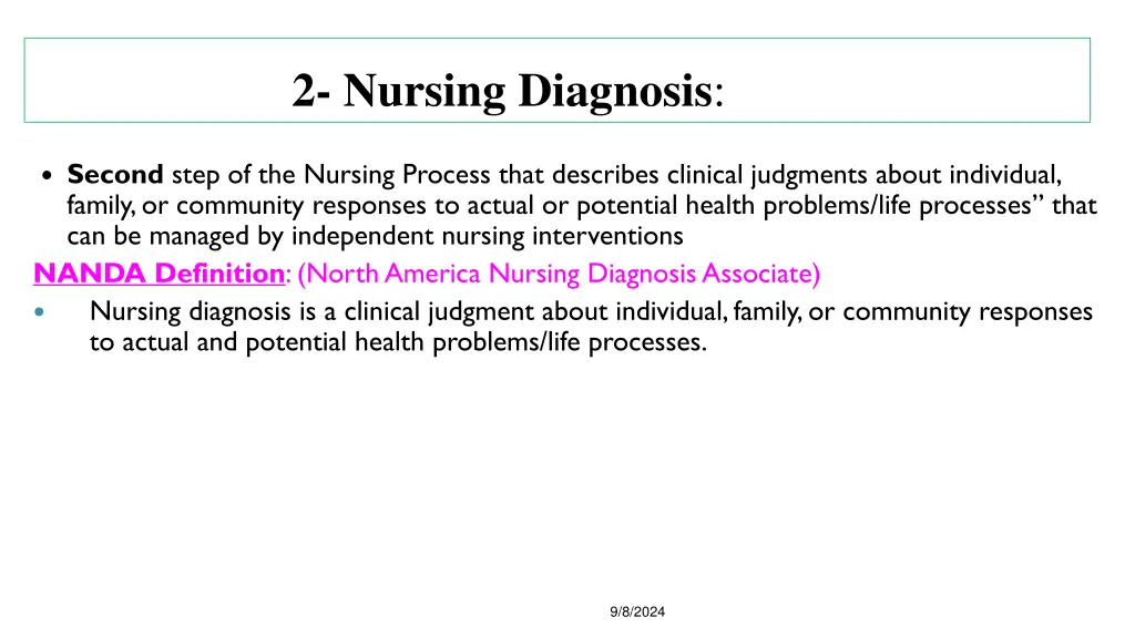 2 nursing diagnosis