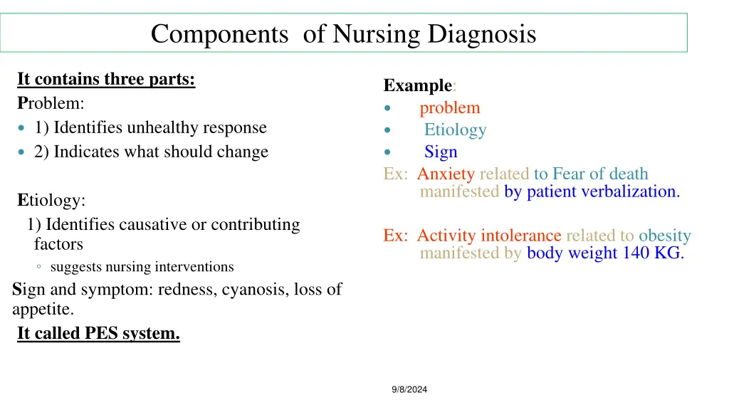 components of nursing diagnosis