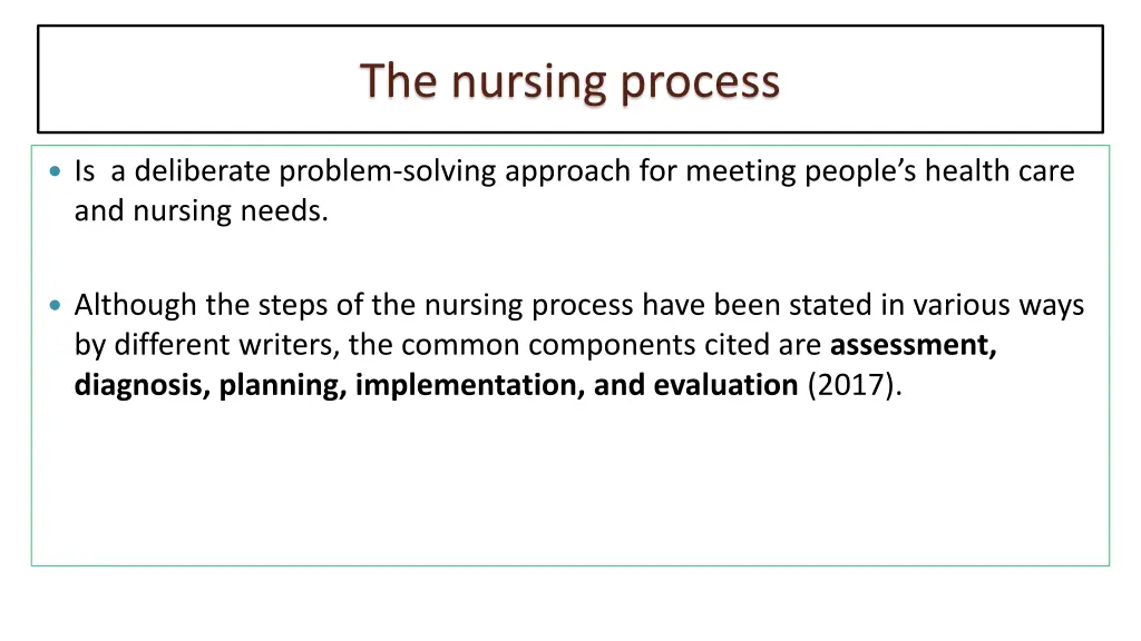 the nursing process