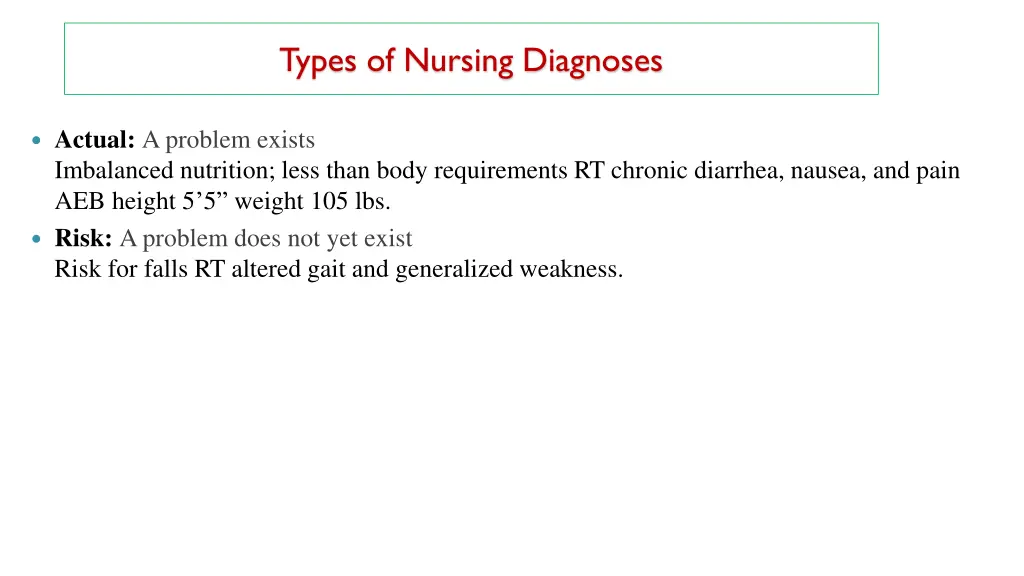 types of nursing diagnoses