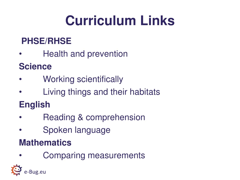 curriculum links