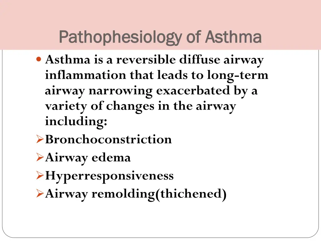 pathophesiology of asthma pathophesiology