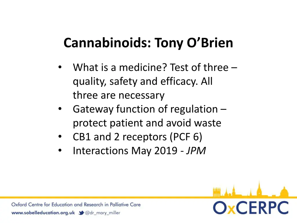 cannabinoids tony o brien