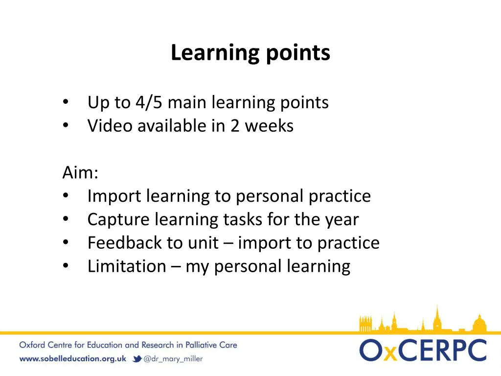 learning points