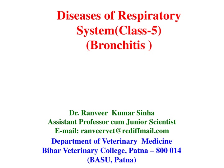 diseases of respiratory system class 5 bronchitis