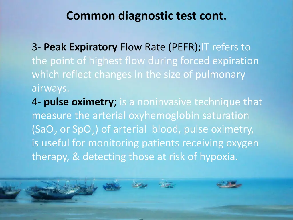 common diagnostic test cont