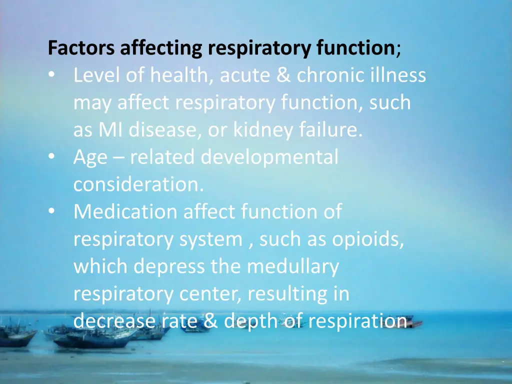 factors affecting respiratory function level