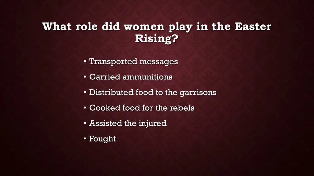 what role did women play in the easter rising