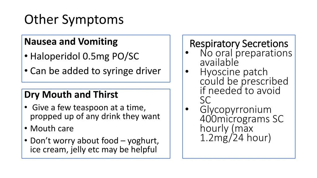 other symptoms