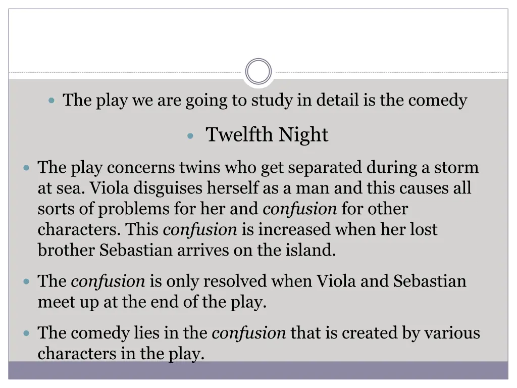 the play we are going to study in detail