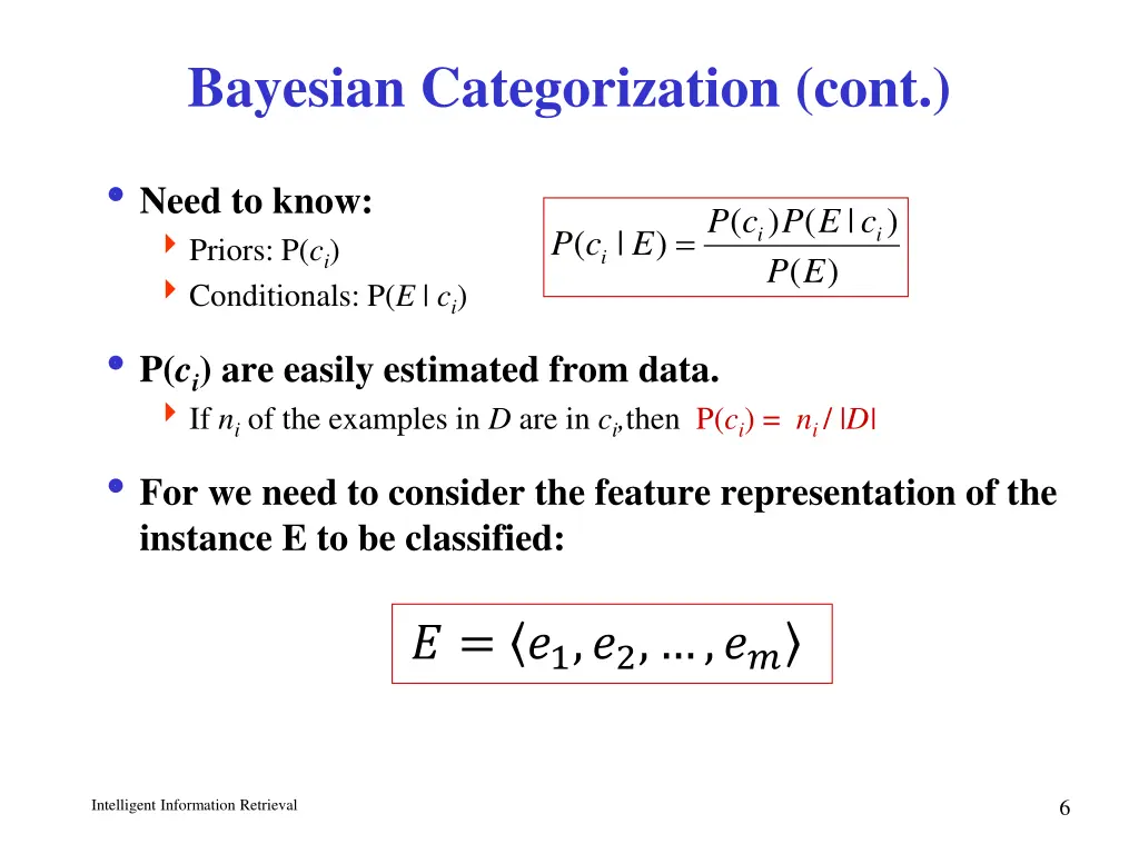 bayesian categorization cont