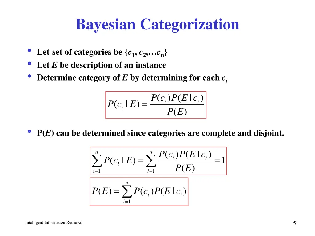 bayesian categorization