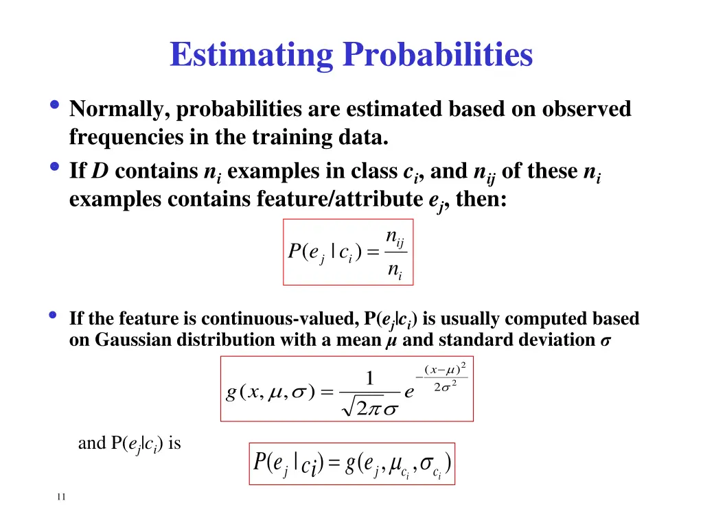 estimating probabilities