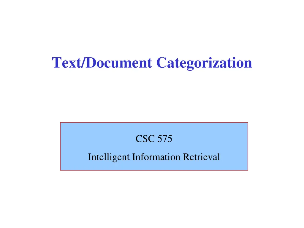 text document categorization