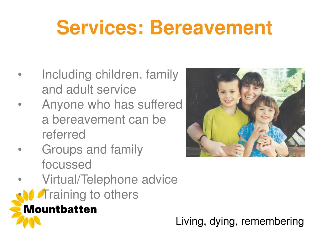 services bereavement