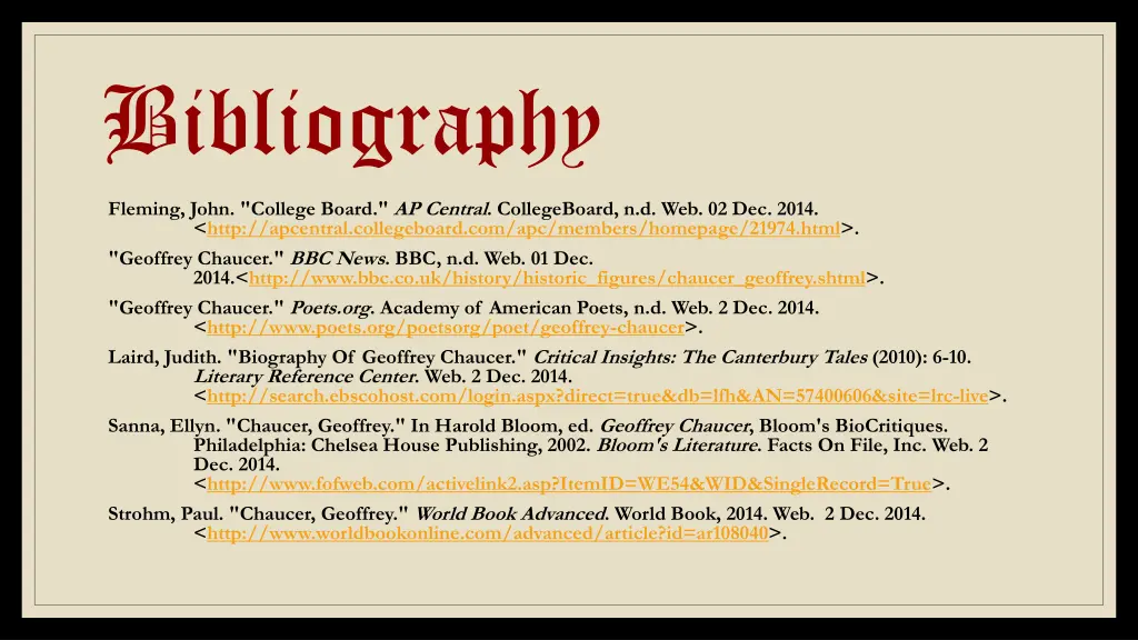 bibliography