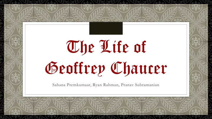 the life of geoffrey chaucer