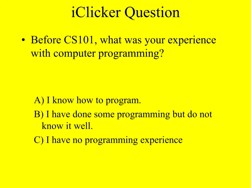 iclicker question