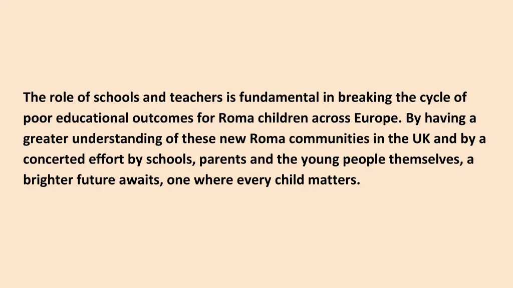 the role of schools and teachers is fundamental