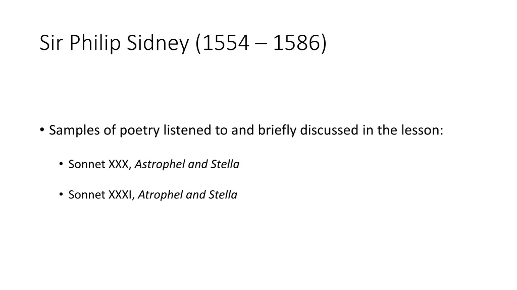 sir philip sidney 1554 1586 1