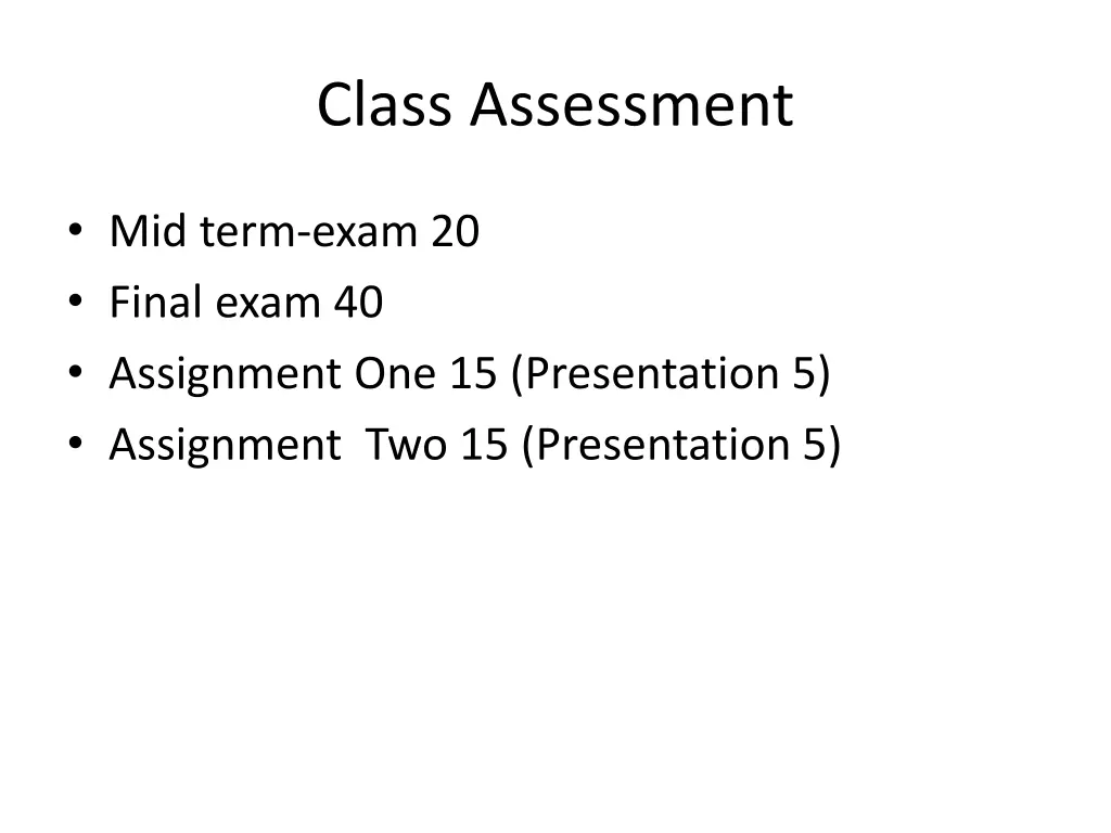 class assessment