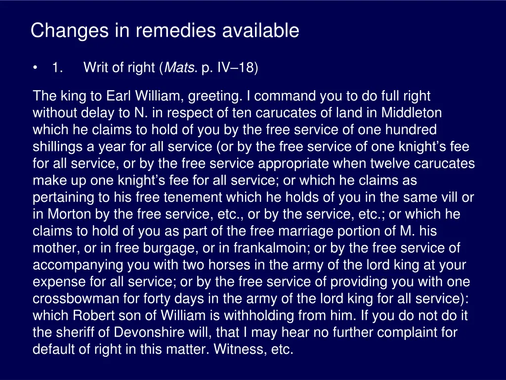 changes in remedies available