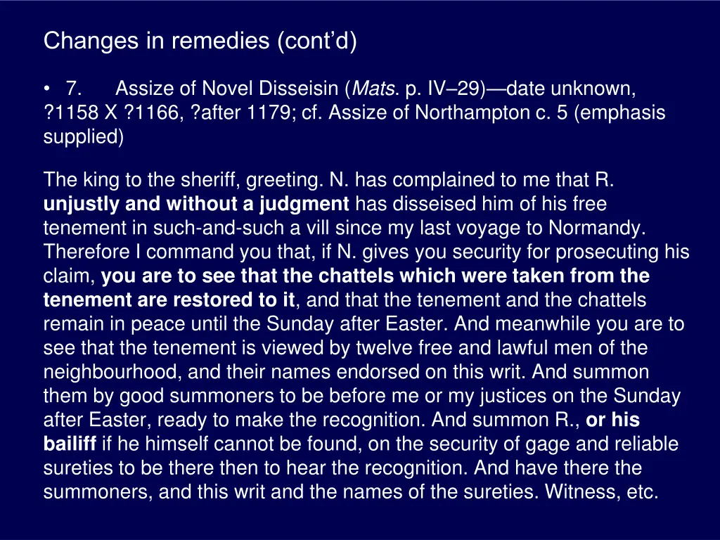 changes in remedies cont d 5