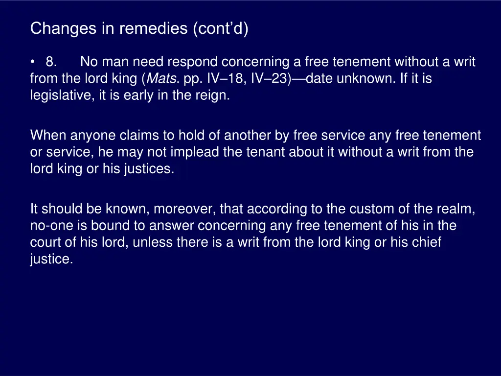 changes in remedies cont d 6