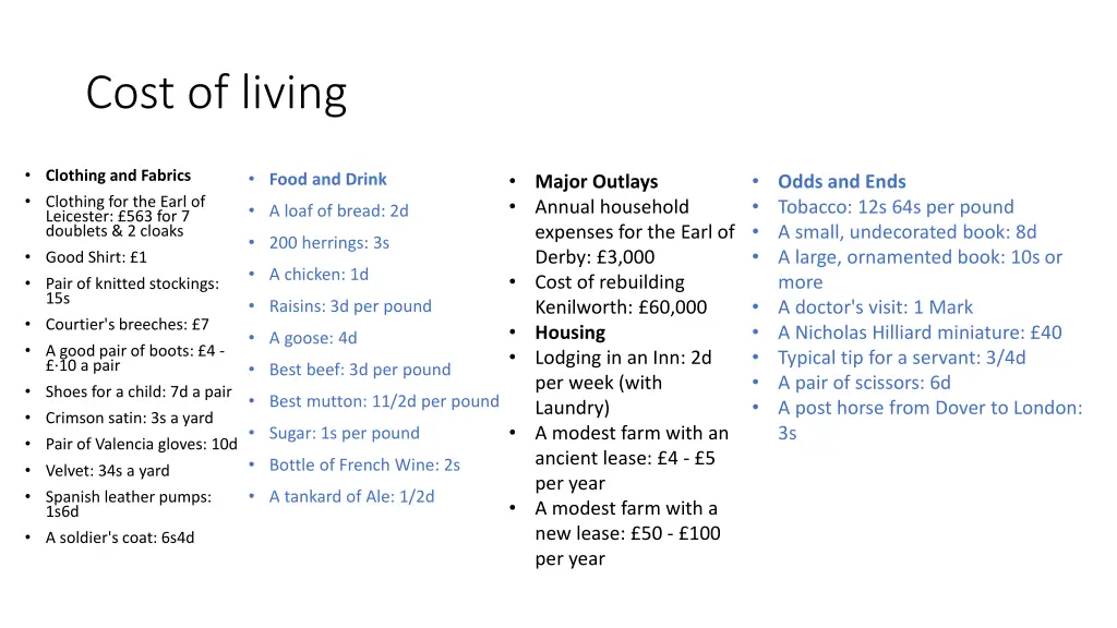 cost of living