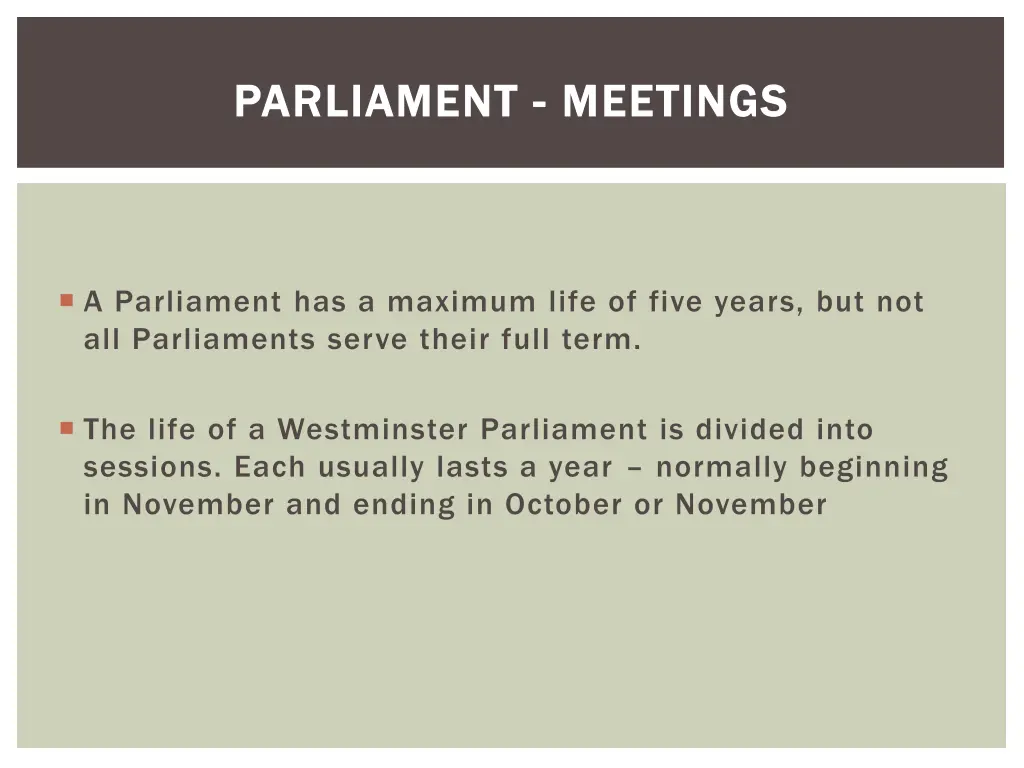 parliament parliament meetings