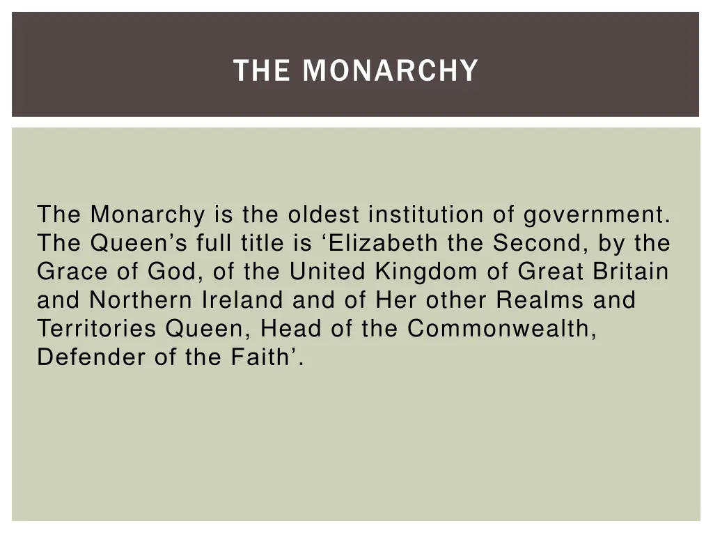 the monarchy