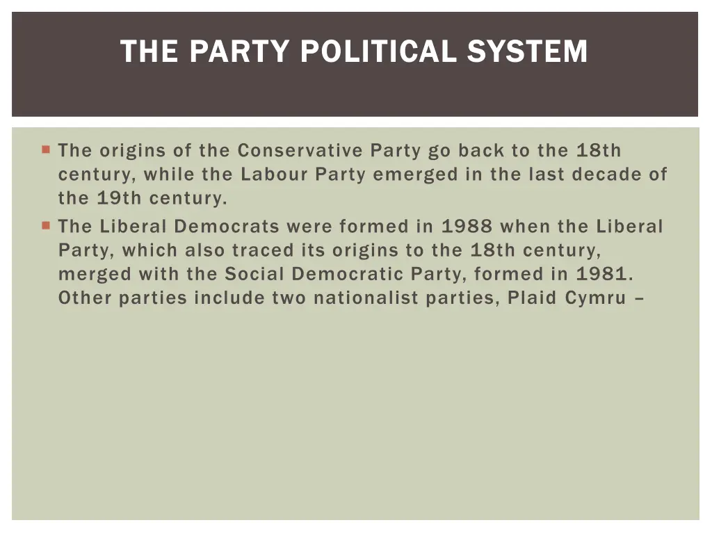 the party political system the party political