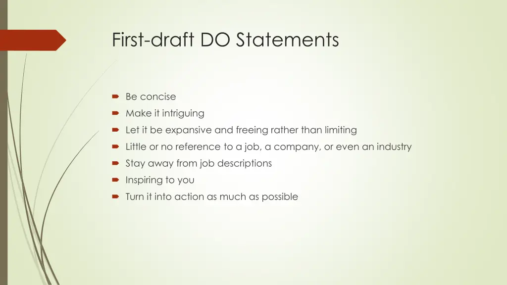 first draft do statements