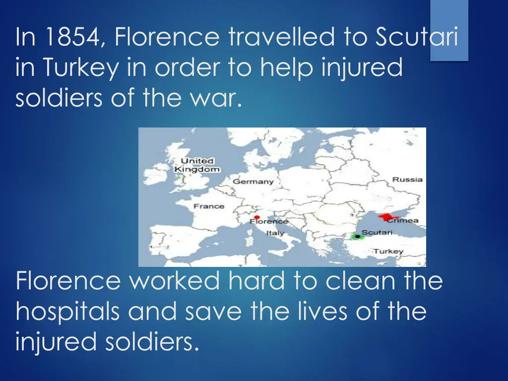 in 1854 florence travelled to scutari in turkey