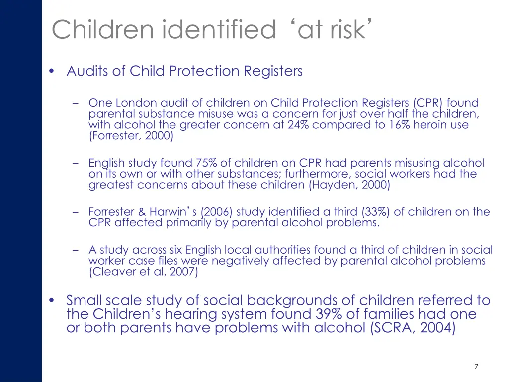 children identified at risk